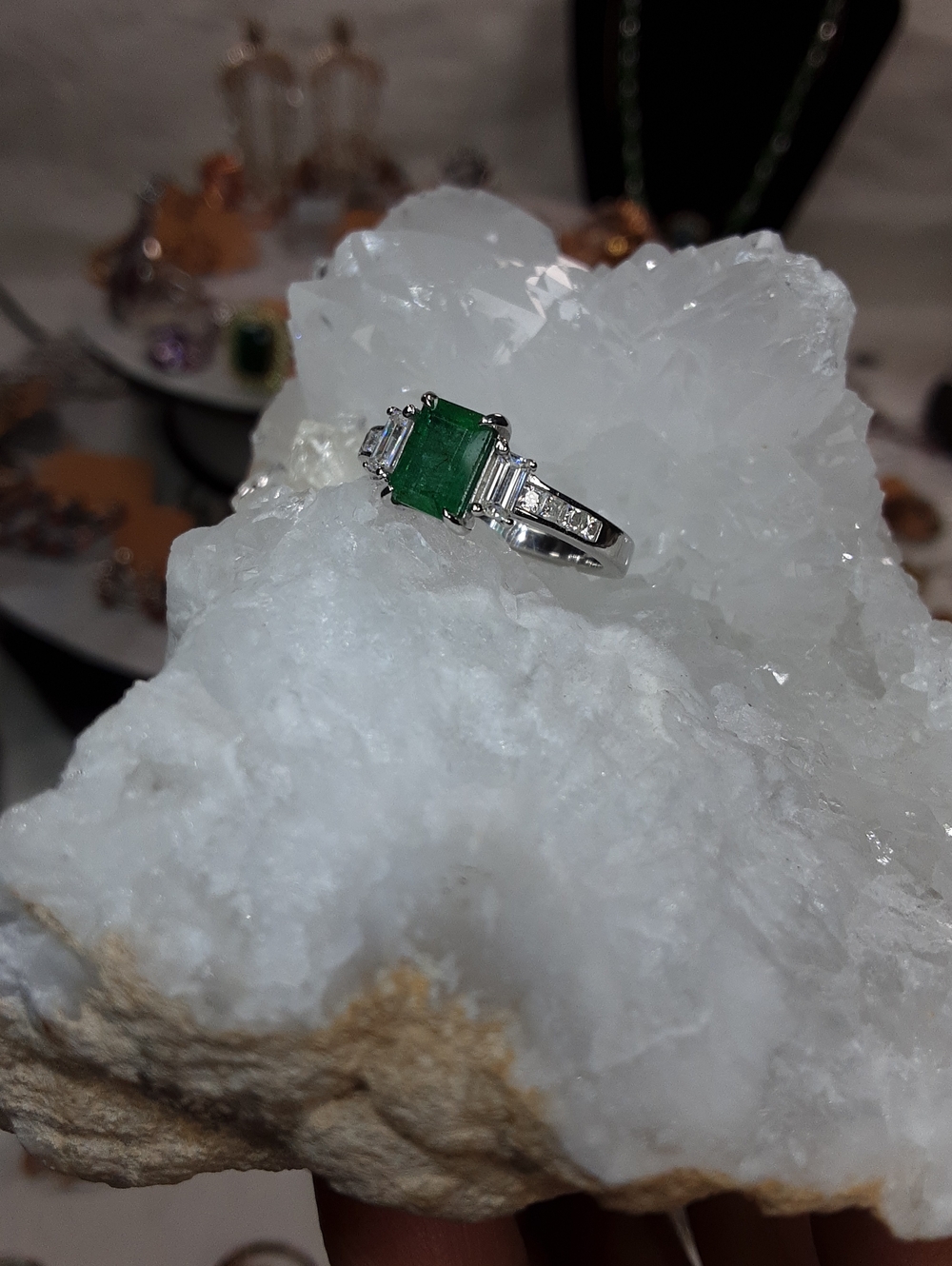 925 Genuine Emerald Ring.